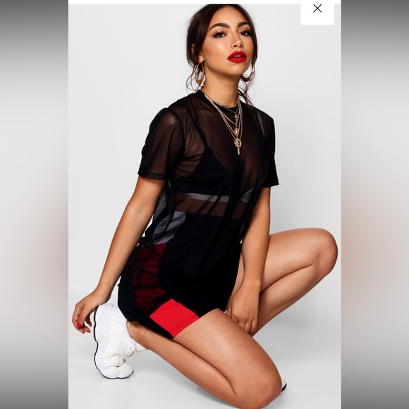 oversized mesh t-shirt boho plus sz US 20 2X EUC - Picture 4 of 11